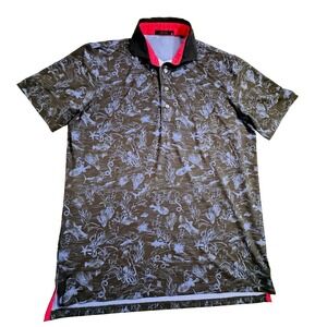Greyson Golf Polo Shirt Men's M Ocean Curiosities Pattern Stretch Performance